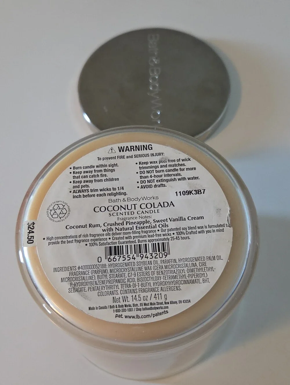 Coconut Colada Bath & Body Works 3 Wick Candle - Picture 3 of 3